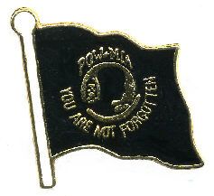 96 Wholesale Brass Hat Pin, Pow Flag