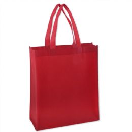100 Wholesale 15 Inch Grocery Tote Bag - Red Color Only
