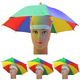 36 Wholesale Rainbow Umbrella Cap