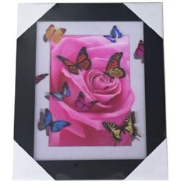 12 Wholesale Rose & Butterfly Canvas Picture