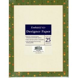 36 Packs Green Border Invitation Paper - Paper