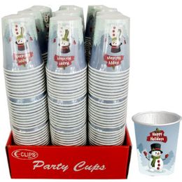 48 Bulk Snowman Designs Paper Cups