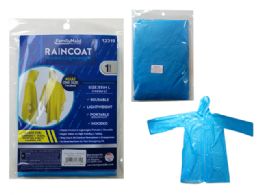144 Wholesale Blue Adult Poncho Raincoat