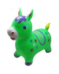 24 Pieces Inflatable Jumping Green Horse Without Light And Sound - Inflatables