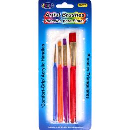 48 of Comfort Grip Artist Brushes With Acrylic Handles