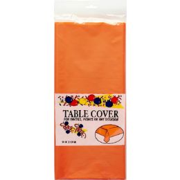 48 Pieces Plastic Table Cover - Orange - Table Cloth