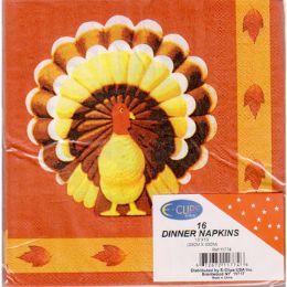 60 Bulk Turkey Dinner Napkins - 16 Count