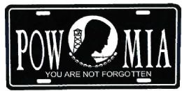 24 Wholesale "pow/mia You Are Not Forgotten" Metal License Plate