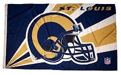 4 Wholesale 3' X 5' St. Louis Rams Nfl Licensed Flag, Helmet Design, American Made Flag With Grommets.