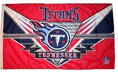 4 Pieces 3' X 5' Tennessee Titans Nfl Licensed Flag, End Zone Design, American Made Flag With Grommets. - Flag