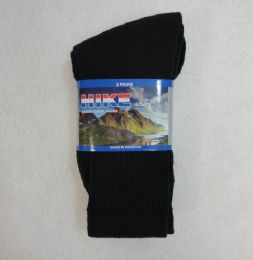 72 Wholesale Mens Size 10-13 Black Crew Socks
