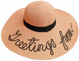 24 Wholesale Large Hat With Greeting