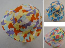 12 Wholesale Child's Bucket Hat [camo/teddy Bear]