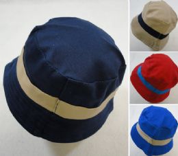12 Wholesale Child's Bucket Hat [twO-Tone Solid Color]