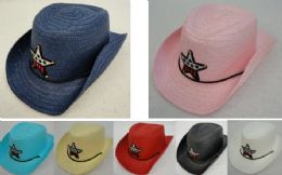 24 Wholesale Child's Cowboy Hat With Sparkle Star