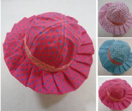 12 Pieces Child's Sun Hat [polka Dot/ruffle] - Sun Hats