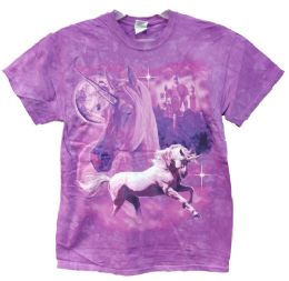 12 Pieces Wholesale Tie Dye Pink Unicorn Tshirt Assorted - Mens T-Shirts