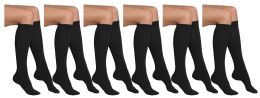Yacht & Smith Women's Knee High Socks, Solid Colors Black