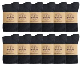 12 Wholesale Yacht & Smith Women's Knee High Socks, Solid Black 90% Cotton Size 9-11