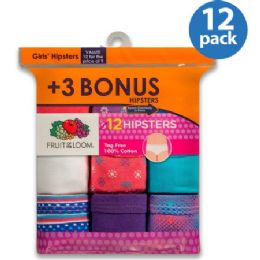 432 Wholesale Fruit Of The Loom 12 Pack Hipster Cut Underwear Size 4