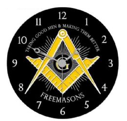 4 Wholesale 13" Diameter Wooden Masonic Clock, "taking Good Men & Making Them Better - Freemasons
