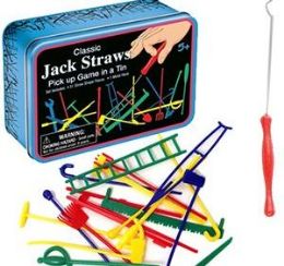 6 Pieces Classic Jack Straws Game In A Tin - Magic & Joke Toys