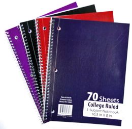60 Pieces 1-Subject College Ruled School Notebooks - 70 Pages - Notebooks