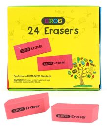 240 Wholesale Pink Bevel Rubber Erasers