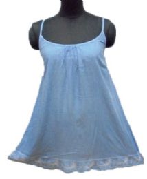 36 Wholesale Women's Rayon Short Dress With Spaghetti Straps - Denim Wash - Size SmalL-xl