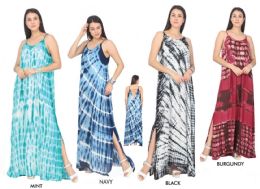 48 Wholesale Women's Dip Dye Rayon Maxi Dresses - Assorted Colors - Size SmalL-xl