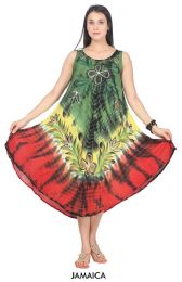 48 Wholesale Women's Tie Dye Rayon Dresses - Floral Prints - One Size Fits Most
