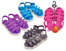 48 Wholesale Girl's Gladiator Sandals W/ Side Buckle - Assorted Colors