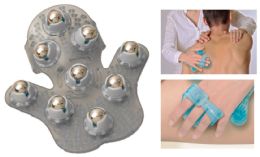 12 Bulk Massage Glove With/ Metal Roller Ball