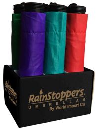 6 Wholesale 42" Manual Super Mini Umbrellas - Assorted Colors In Counter Display