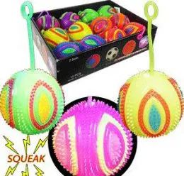 96 Wholesale 3" Flashing Spiky YO-Yo Balls W/ Squeakers