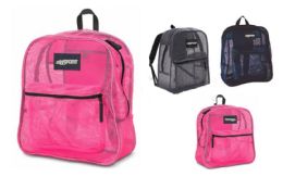 24 Wholesale 17" Durable Mesh Material Backpacks - Assorted Colors