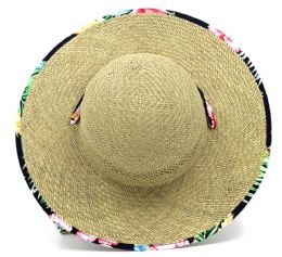 24 Wholesale Women's Straw Sun Hats With/ Accent Band - One Size Fits Most