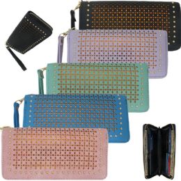 36 Wholesale Women's Lazer Cut Wallets With/ Wristlet
