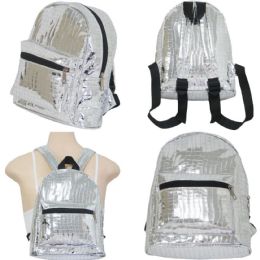 18 Pieces 10" Mini Backpacks - Metallic Prints - Backpacks 15" or Less
