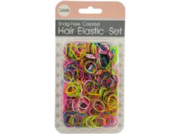72 Wholesale SnaG-Free Colored Hair Elastics Set