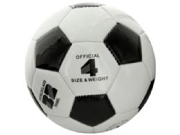 6 Wholesale Size 4 Black & White Glossy Soccer Ball