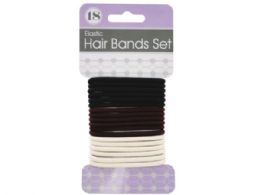 72 Wholesale Basic Colors Hair Bands Set