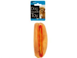 72 Wholesale Hot Dog Squeak Dog Toy