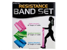 12 Bulk Resistance Band Set With 3 Tension Levels