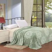 12 Wholesale Daisy Blankets Full Size In Light Green