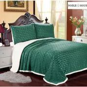 6 Wholesale Fantasia Sherpa Blanket Queen Size In Green