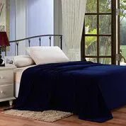 12 Pieces Solid Microplush Blanket Full Size In Navy - Micro Plush Blankets