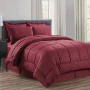 3 Pieces 8 Pieces Embossed Vine Comforter Set King Size In Burgandy - Comforters & Bed Sets