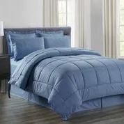 3 Pieces 8 Pieces Embossed Vine Comforter Set King Size In Ocean Blue - Comforters & Bed Sets