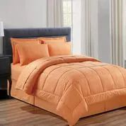 3 Pieces 8 Pieces Embossed Vine Comforter Set King Size In Orange - Comforters & Bed Sets